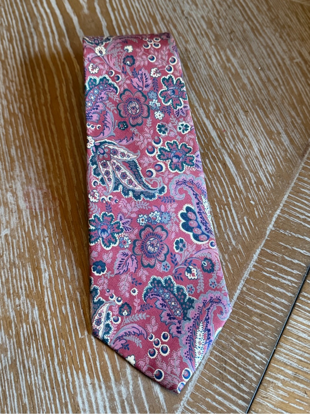 Pink-Plum Paisley & Floral Silk Tie